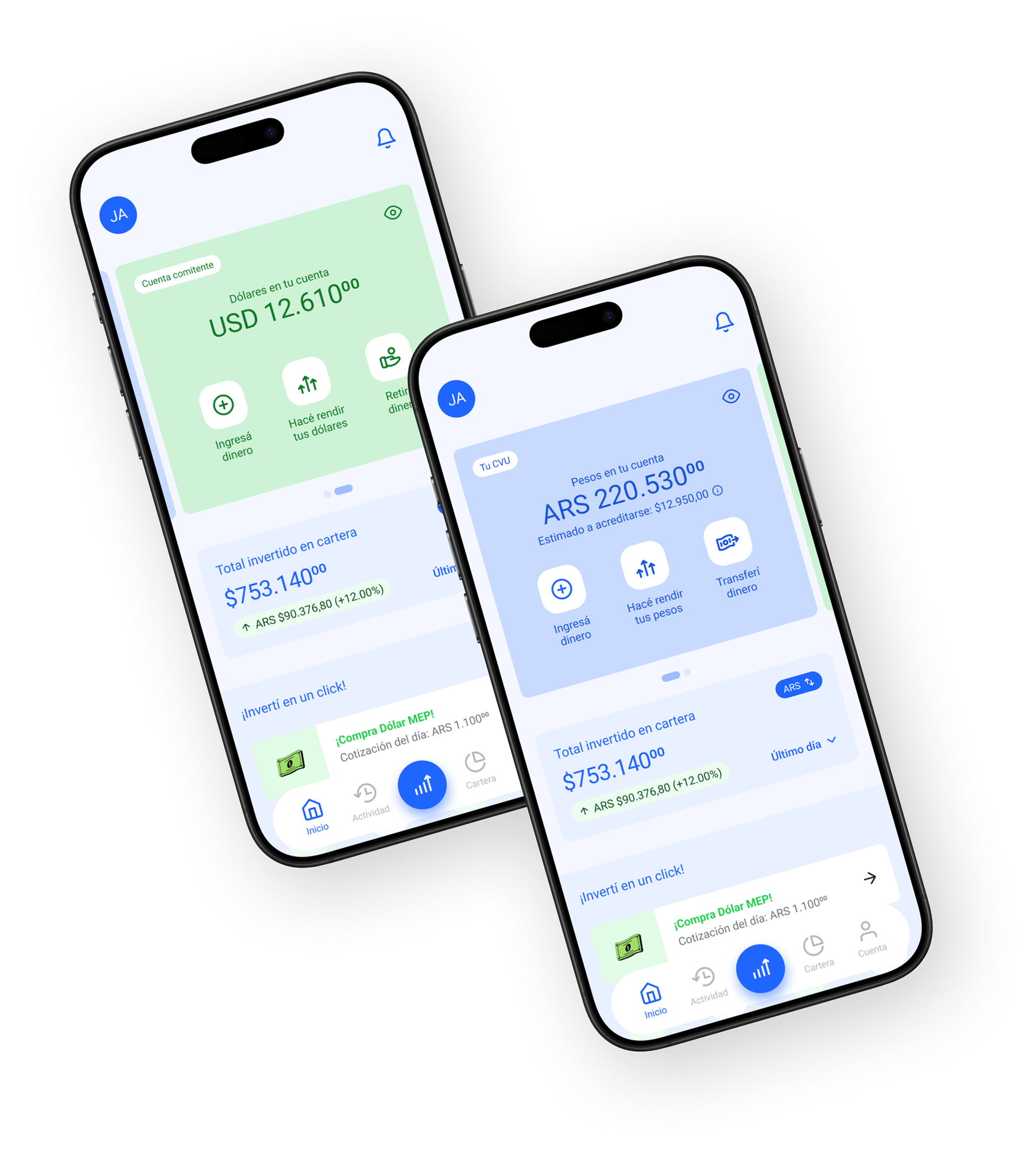 Banza app interface showing investment options